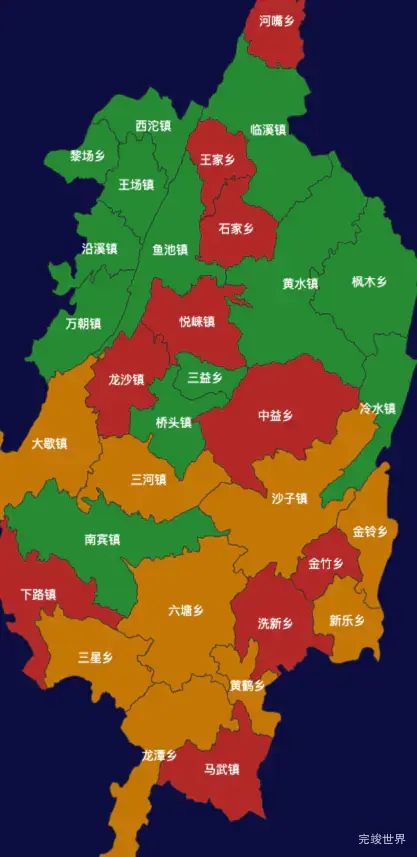 石柱土家族自治县geoJson地图渲染实例